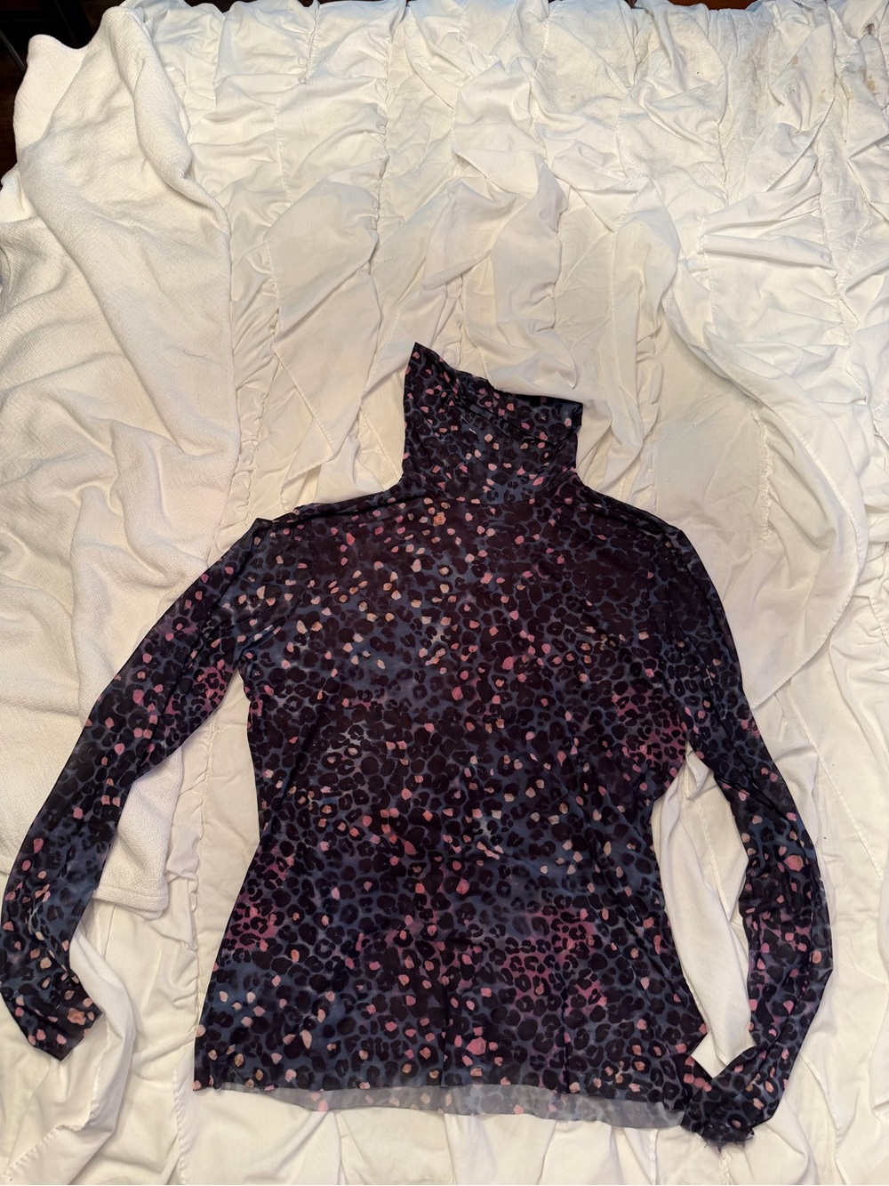 Steve Madden Purple & Pink Leopard Print Turtleneck